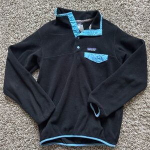 Patagonia Women’s Black Sweater with Blue Accents